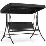 Tangkula 3 Person Porch Swing | Patio Swing with Adjustable Canopy