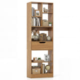 Tangkula 61” Tall Open Bookcase with Drawer(1/2)