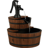 Tangkula 2-Tier Water Fountain Outdoor for Garden Patio Backyard, Fir Wood