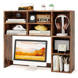 Tangkula Desktop Bookshelf 37" Countertop Storage Hutch（7 Shelves）