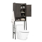 Tangkula Over The Toilet Storage Cabinet, Bathroom Space Saver Organizer Above Toilet with Double Doors & Metal Frame