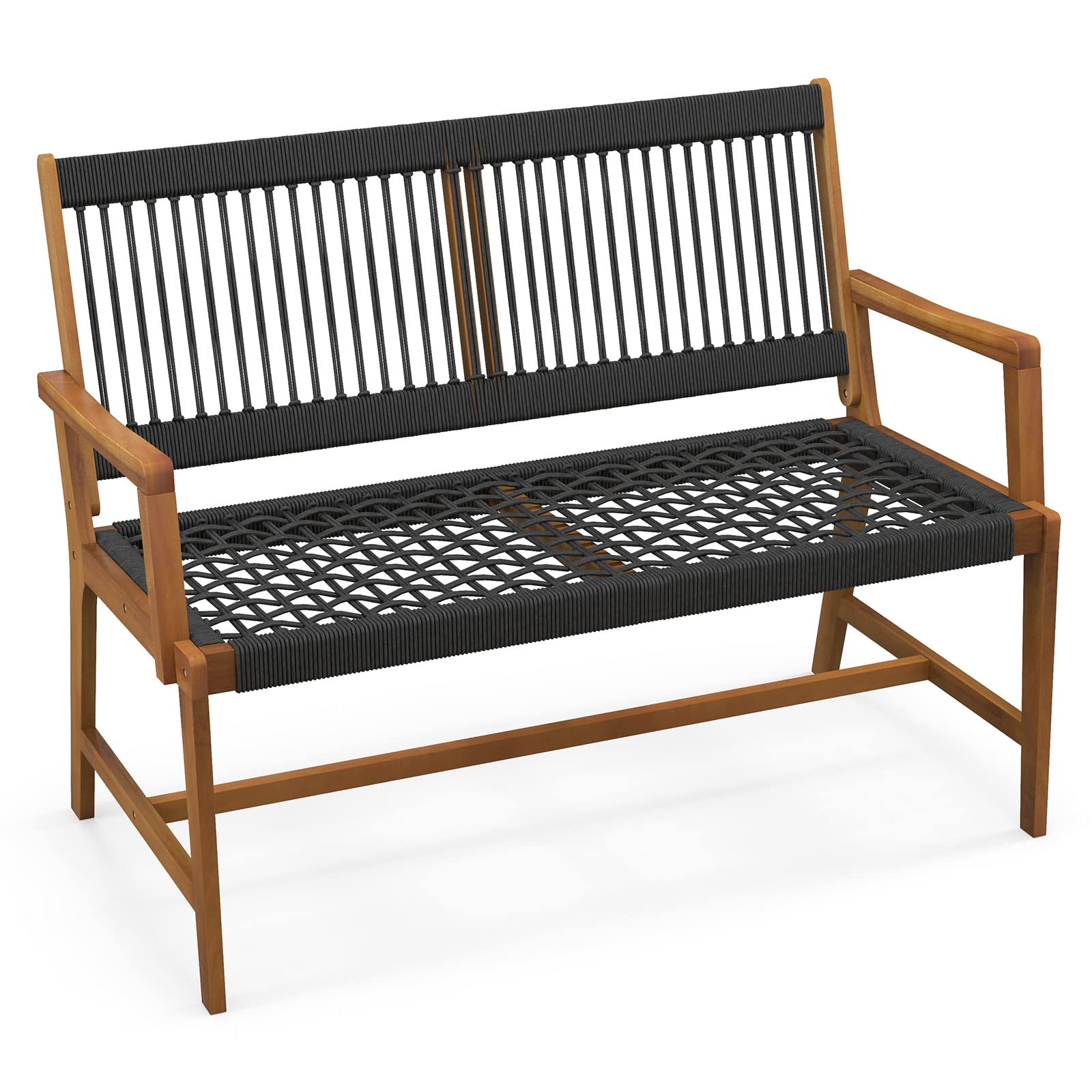 Tangkula Outdoor Acacia Wood Bench