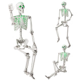 Tangkula Poseable Halloween Skeleton with Pumpkin Head