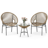 Tangkula 3 Piece Outdoor Patio Furniture Set