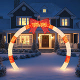 Tangkula 10.4 Feet Christmas Archway with Large Bow and LED Lights