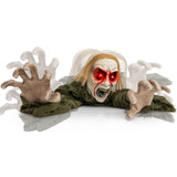 Tangkula Halloween Animated Zombie Groundbreaker, Voice Activated Climbing Zombie with Light up Eyes & Creepy Sound