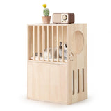 Tangkula 2-Tier Luxury Wood Cat House