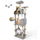 Tangkula 80 Inch Tall Multi-Level Cat Tower with Sisal Scratching Posts