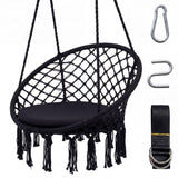 Tangkula Macrame Hammock Swing Chair with Removable Seat Cushion