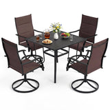 Tangkula 5 Pieces Outdoor Dining Set for 4