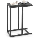 Tangkula C-Shaped End Table Slide Under Couch TV Tray