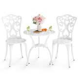 Tangkula Outdoor Cast Aluminum 3 Pieces Patio Bistro Set