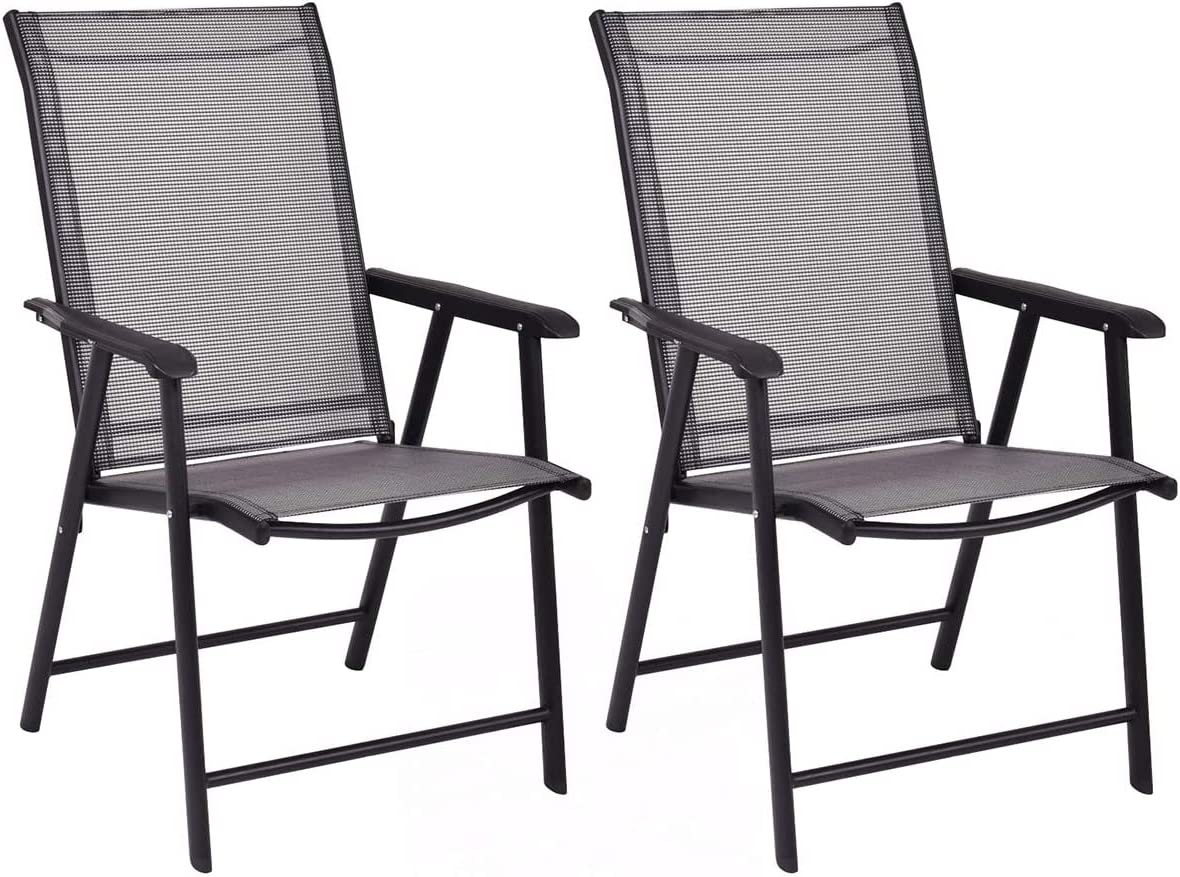 Set of 2 Patio Folding Chairs - Tangkula
