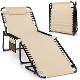 Tangkula Widen Folding Chaise Lounge Chair Set of 2