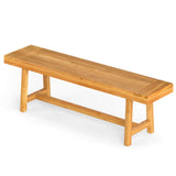 Tangkula 63-Inch Teak Wood Outdoor Bench Backless(1/2)