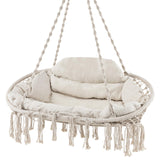 Tangkula 2-Person Hanging Hammock Chair, Boho Style Macrame Hammock Swing with Soft Cushions