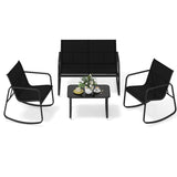 Tangkula 4 Piece Patio Furniture Set for Balcony Poolside Garden
