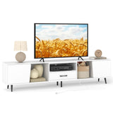 Tangkula White TV Stand for TVs up to 90 Inch