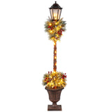 Tangkula Lighted Christmas Lamppost (11" x 11" x 64")