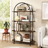 Tangkula 4-Tier Open Bookcase with Sturdy Metal Frame