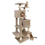 Tangkula Cat Tree for Indoor Cats 57 Inch Large Cat Tower