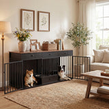 Tangkula 71 Inch Double Dog Crate Furniture