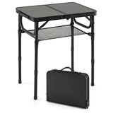 Tangkula 2 FT Folding Camping Table w/Robust Aluminum Build & Large Storage Net