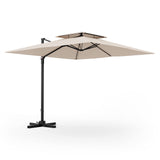 TANGKULA 9.5 FT Cantilever Patio Umbrella, Outdoor Square Offset Umbrella with 360-degree Rotation