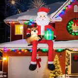 Tangkula 9.5 FT Christmas Inflatable Santa Outdoor Decoration