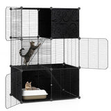 Tangkula 3-Tier Large Cat Enclosure with 2 Ladders
