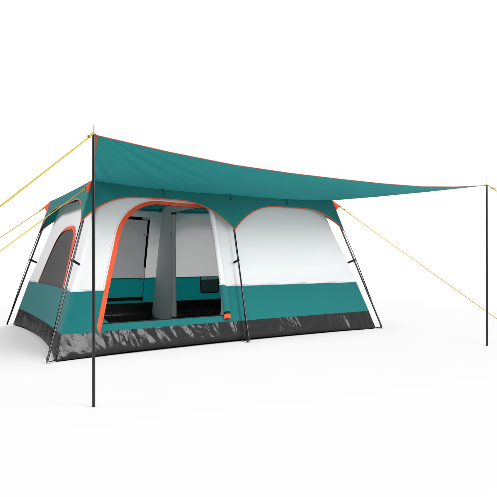 6 person 2 room tent Tangkula 6/8/10-Person Camping Tent with Porch, Green / 8-10 Person