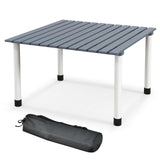 Tangkula Folding Table, Portable Picnic Table with Roll-up Tabletop, Carrying Bag