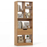 Tangkula 51” Tall Open Bookcase with Drawer(1/2)