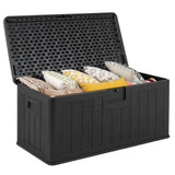 Tangkula 100 Gallon Outdoor Storage Box with Lockable Lid