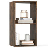 Tangkula 2-Cube Bookcase 3-Tier Bookshelf with Open Compartments