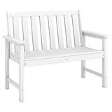 Tangkula 2-Person HDPE Outdoor Garden Bench with Backrest for Balcony