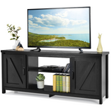 Tangkula Barn Door TV Stand, TV Console Table for TVs up to 65 Inch