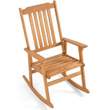Tangkula Acacia Wood Oversized Patio Rocker with High Back (1/2)