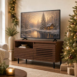 Tangkula Mid Century Modern Farmhouse TV Stand for 32/40"