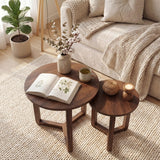 Tangkula Round Nesting Coffee Table Set of 2
