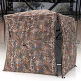 Tangkula Hunting Blind, 2-3 Person 360 Degree One-Way See-Through Ground Blind with Full-Open Door & Sliding Windows