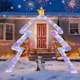 Tangkula 8.8 Feet Christmas Tree-shaped Archway with Top Star