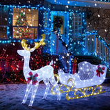Tangkula 6 FT Christmas Lighted Outdoor Yard Decoration W/ 215 LED Lights & 4 Ground Stakes