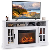 Tangkula Fireplace TV Stand for TVs Up to 65 Inch, Electric Fireplace TV Console w/Remote Control, Overheat Protection