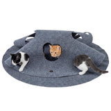 Tangkula 40" Round Large Interactive Cats Enrichment Play Felt Mat  Foldable Kittens Cave Hideout