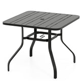 Tangkula 37” Outdoor Dining Table for 4 with 1.57” Umbrella Hole and Metal Frame