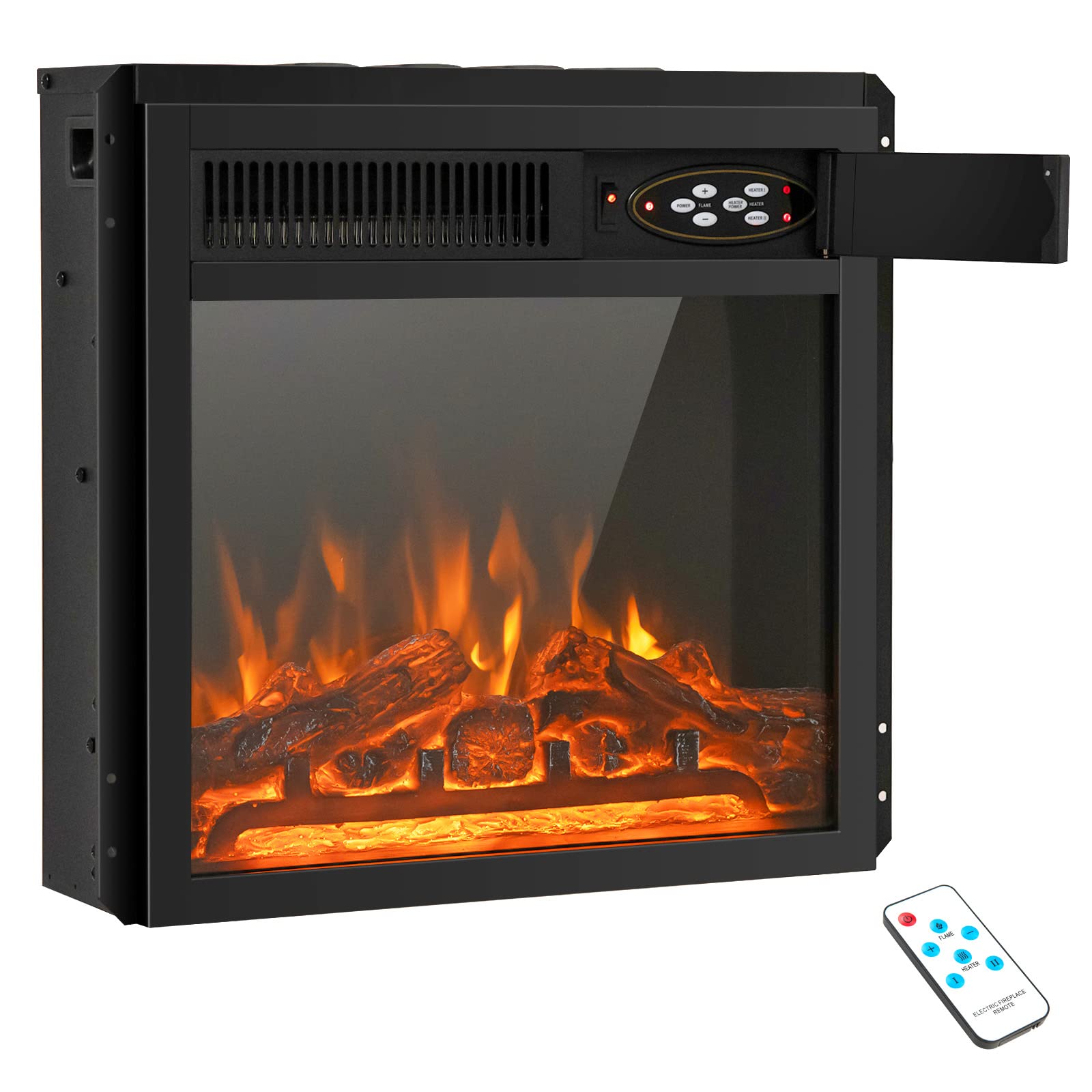 18 Inch Electric Fireplace, 5100 BTU Freestanding Electric Fireplace Heater - Tangkula