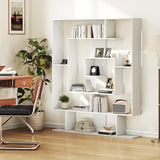 Tangkula Irregular Wooden Bookshelf for Living Room