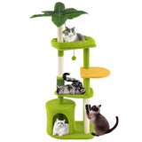Tangkula Palm Cute Cat Tree with Sisal Scratching Posts