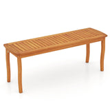 Tangkula Acacia Wood Outdoor Bench
